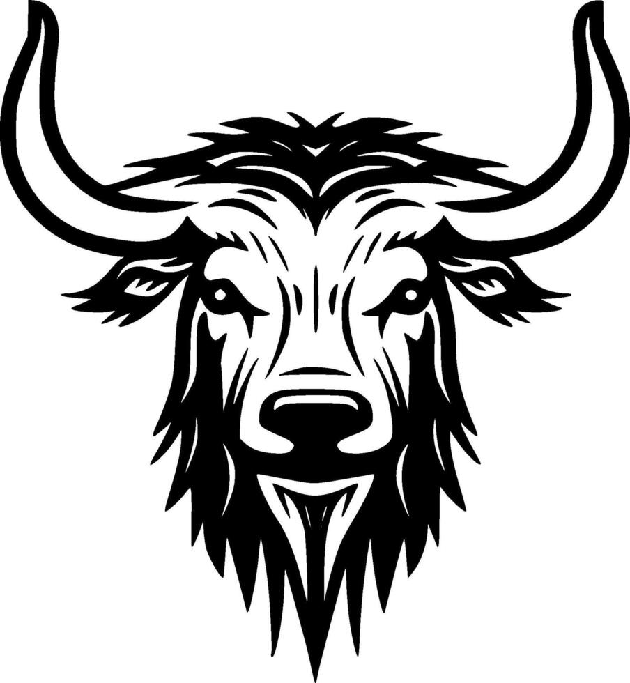 Highland Cow, Minimalist and Simple Silhouette - illustration vector