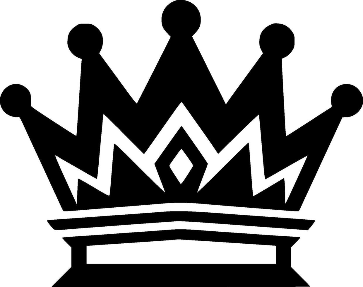 Crown - Black and White Isolated Icon - illustration vector