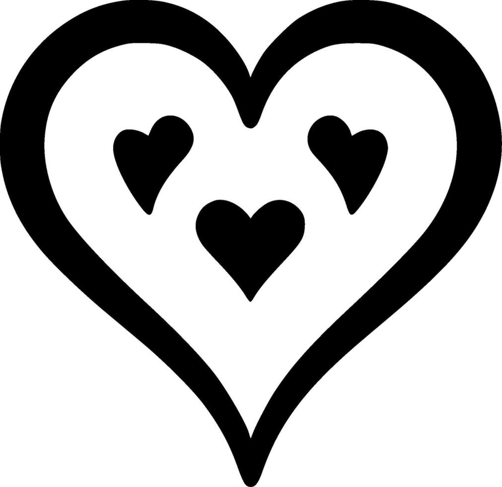 Heart, Black and White illustration vector