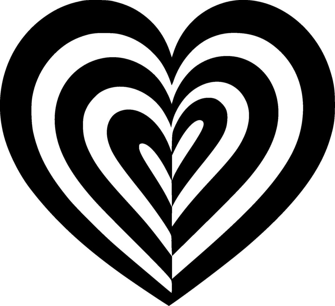 Heart, Black and White illustration vector