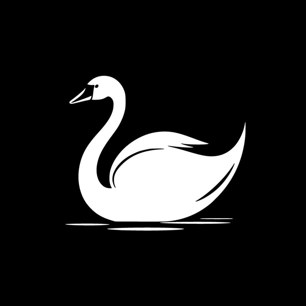 Swan - Black and White Isolated Icon - illustration vector