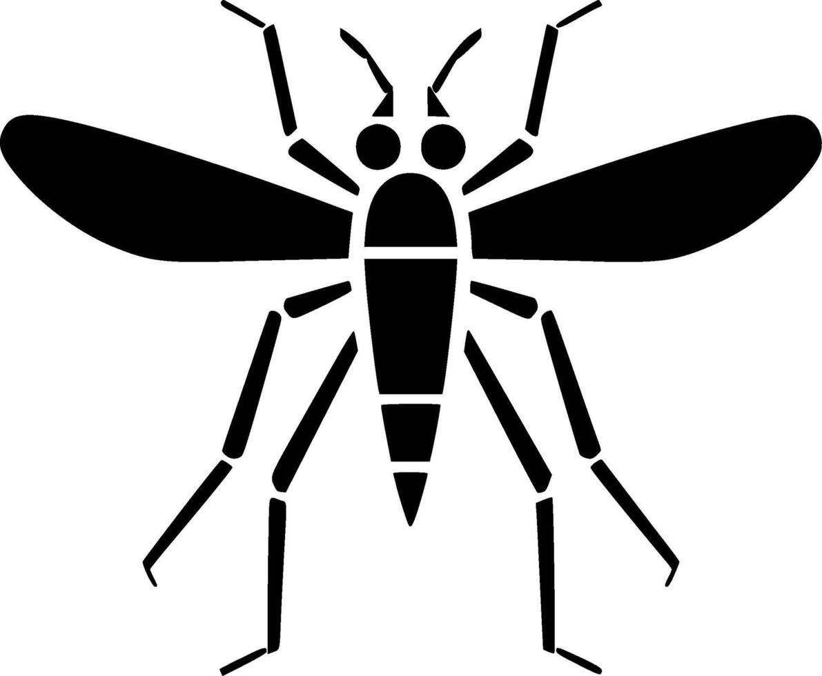 Mosquito - Black and White Isolated Icon - illustration vector