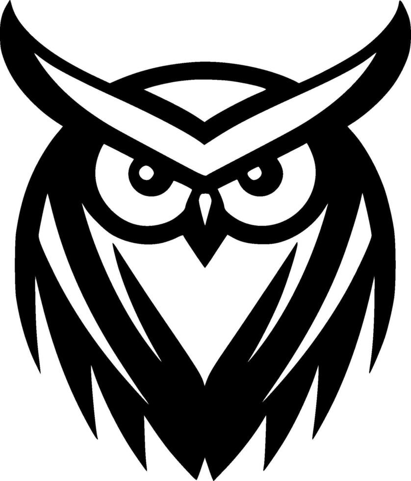 Owl, Black and White illustration vector