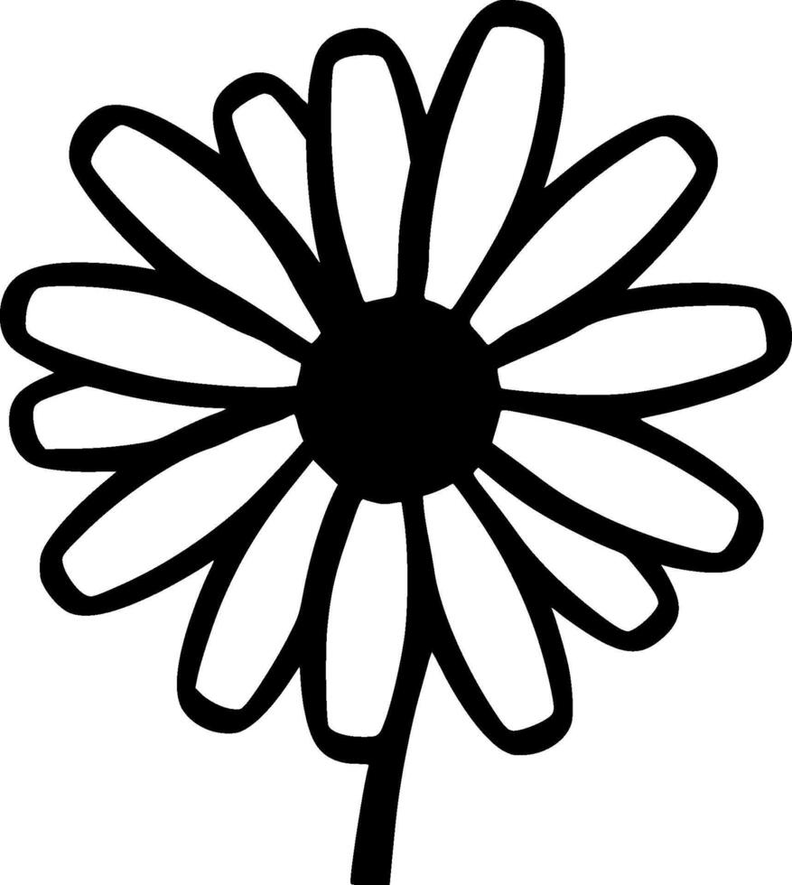 Daisy - Black and White Isolated Icon - illustration vector
