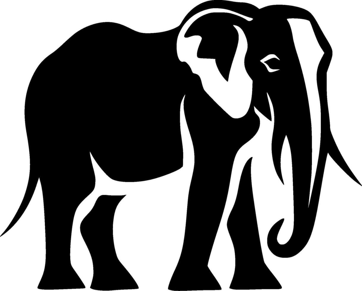 Elephant, Black and White illustration vector