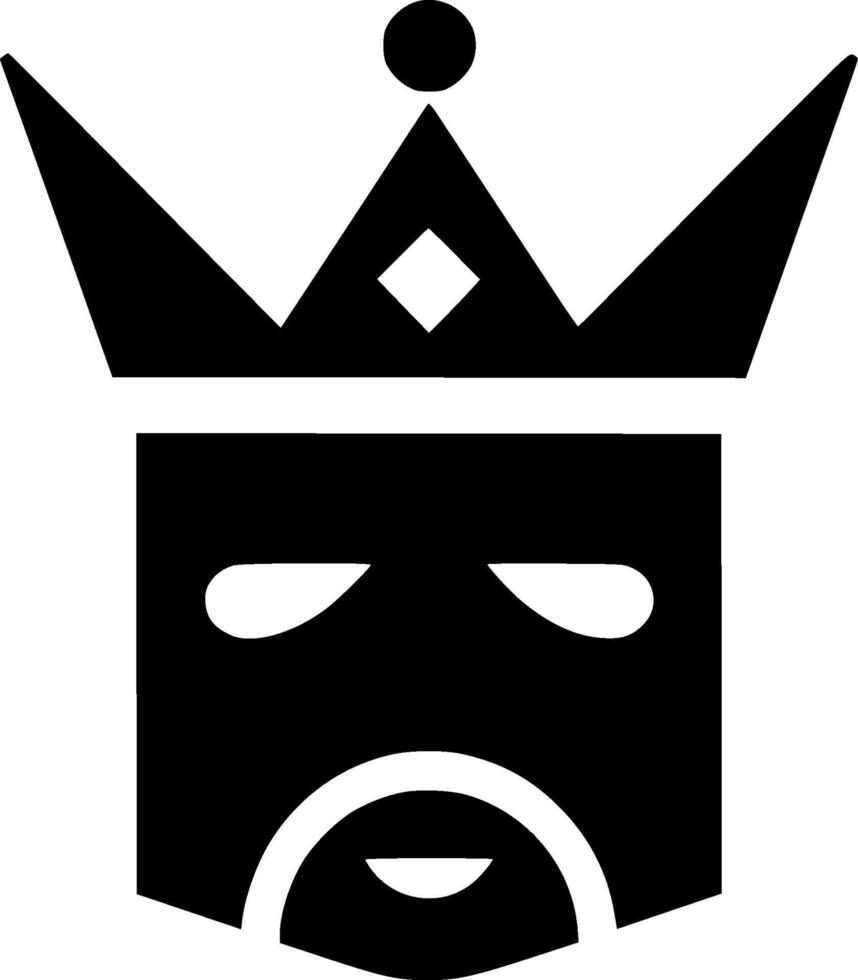 King - Black and White Isolated Icon - illustration vector