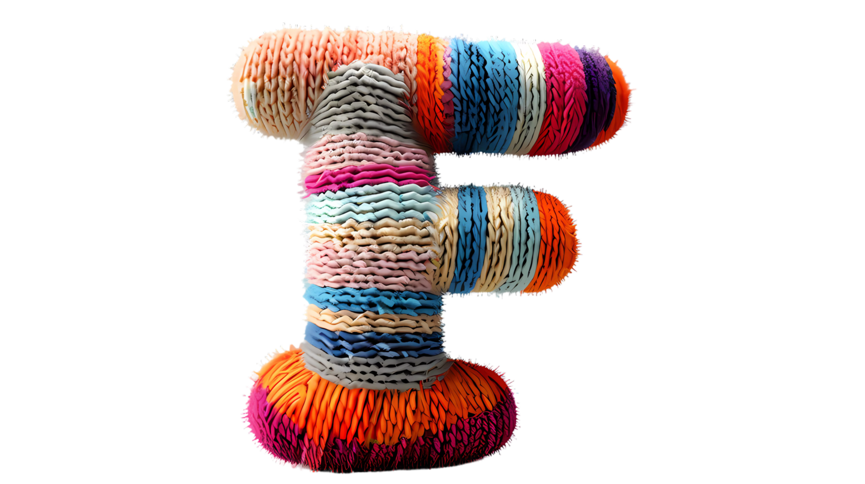 a letter f pillow style with wool texture png