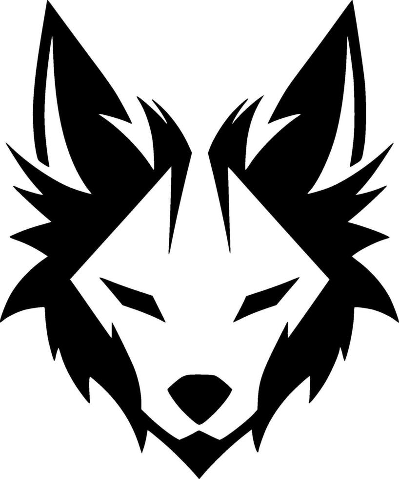 Fox, Black and White illustration vector