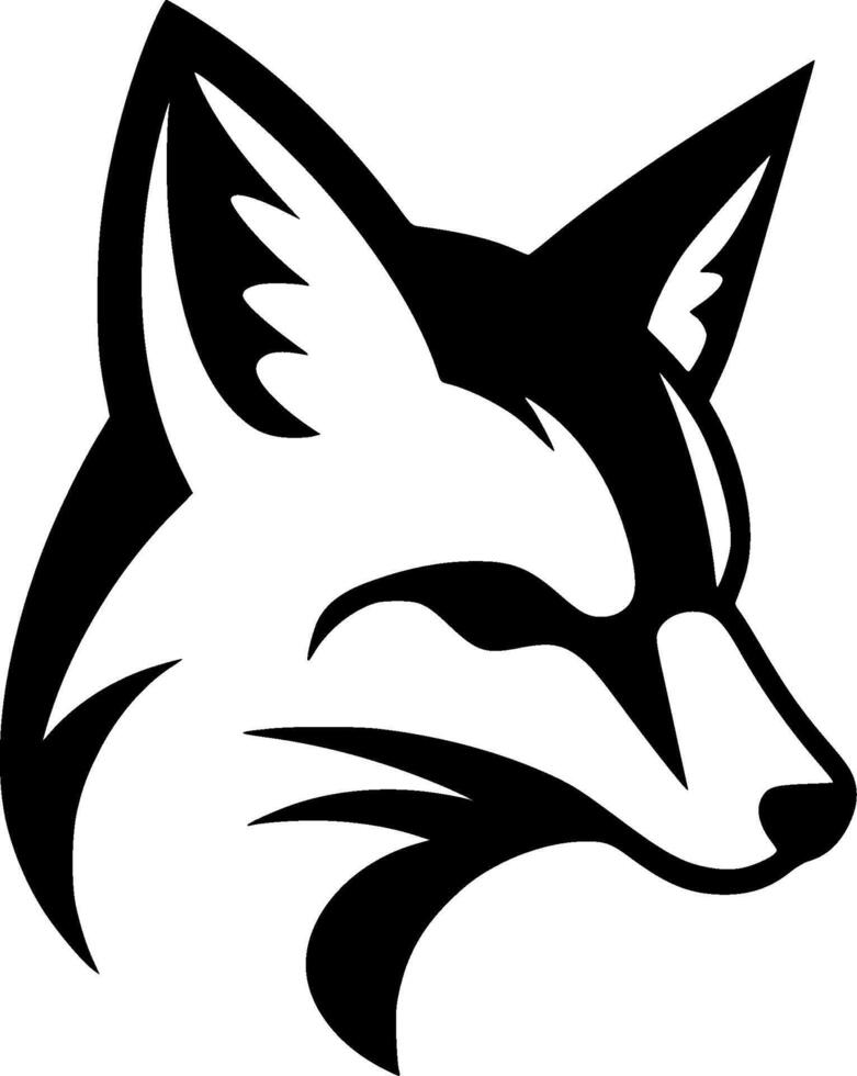 Fox, Black and White illustration vector