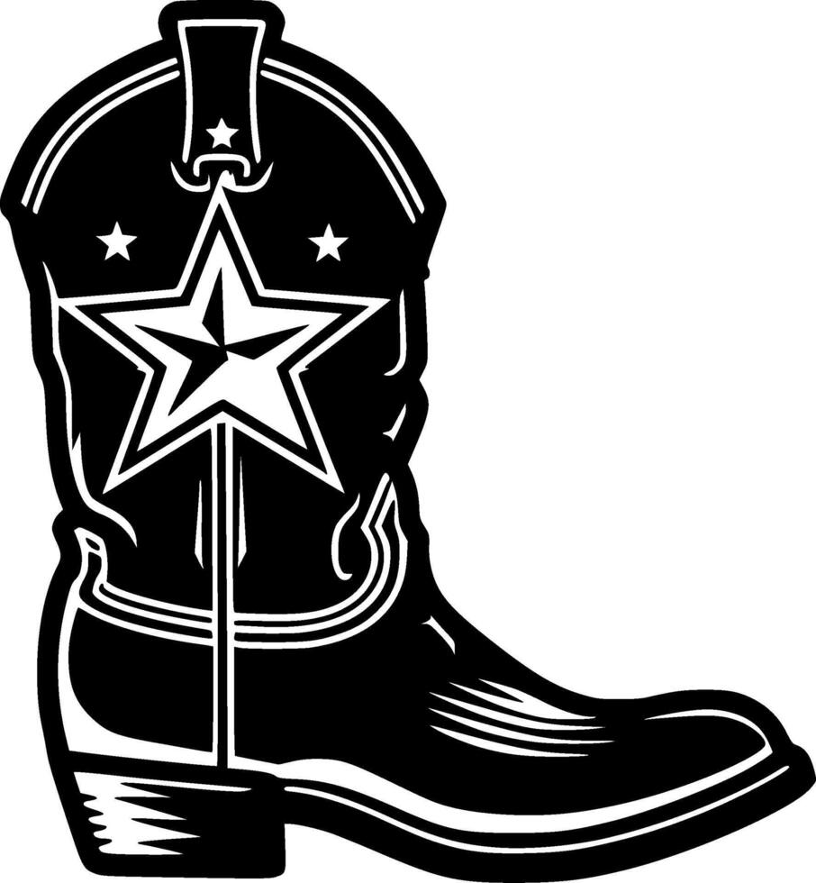 Cowboy Boot, Minimalist and Simple Silhouette - illustration vector