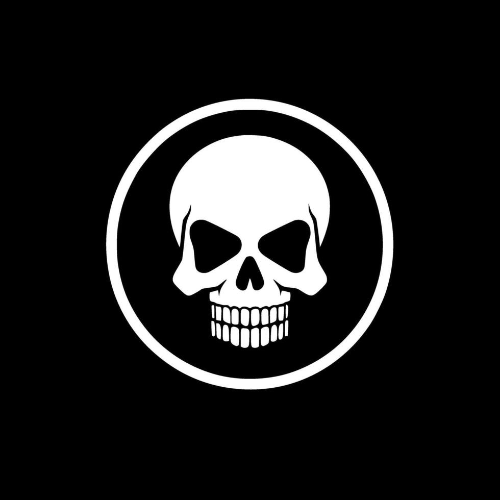 Skull - Black and White Isolated Icon - illustration vector