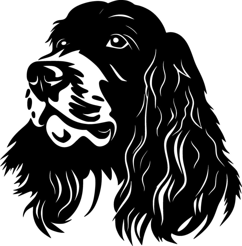 Cocker Spaniel, Black and White illustration vector