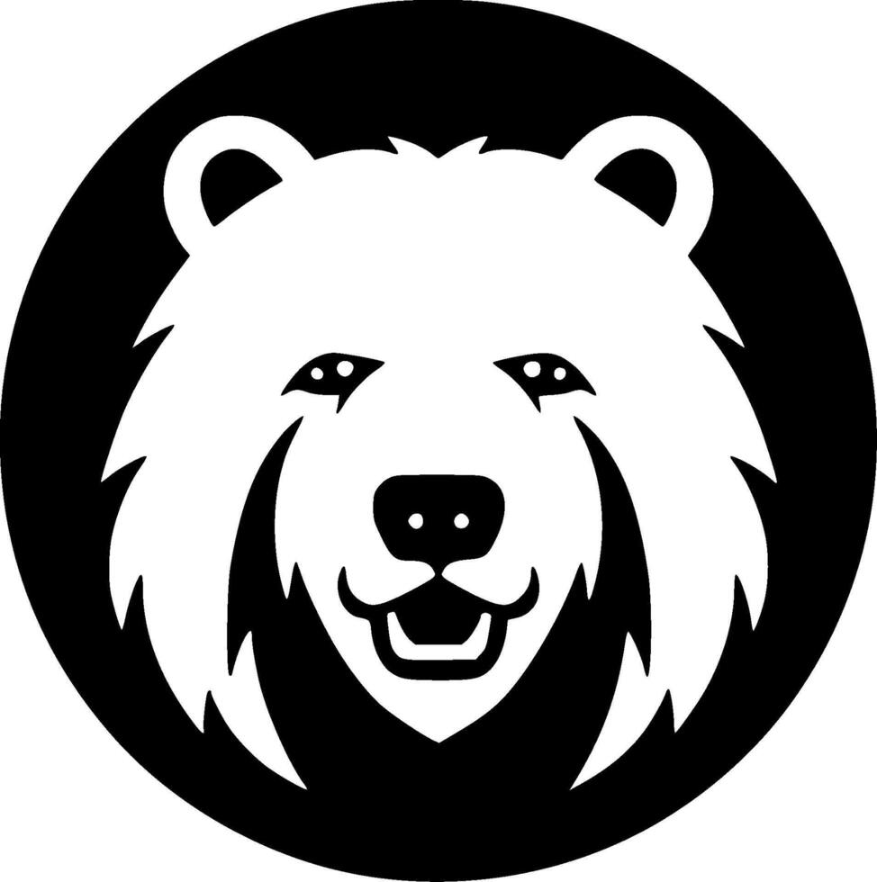 Bear - Black and White Isolated Icon - illustration vector