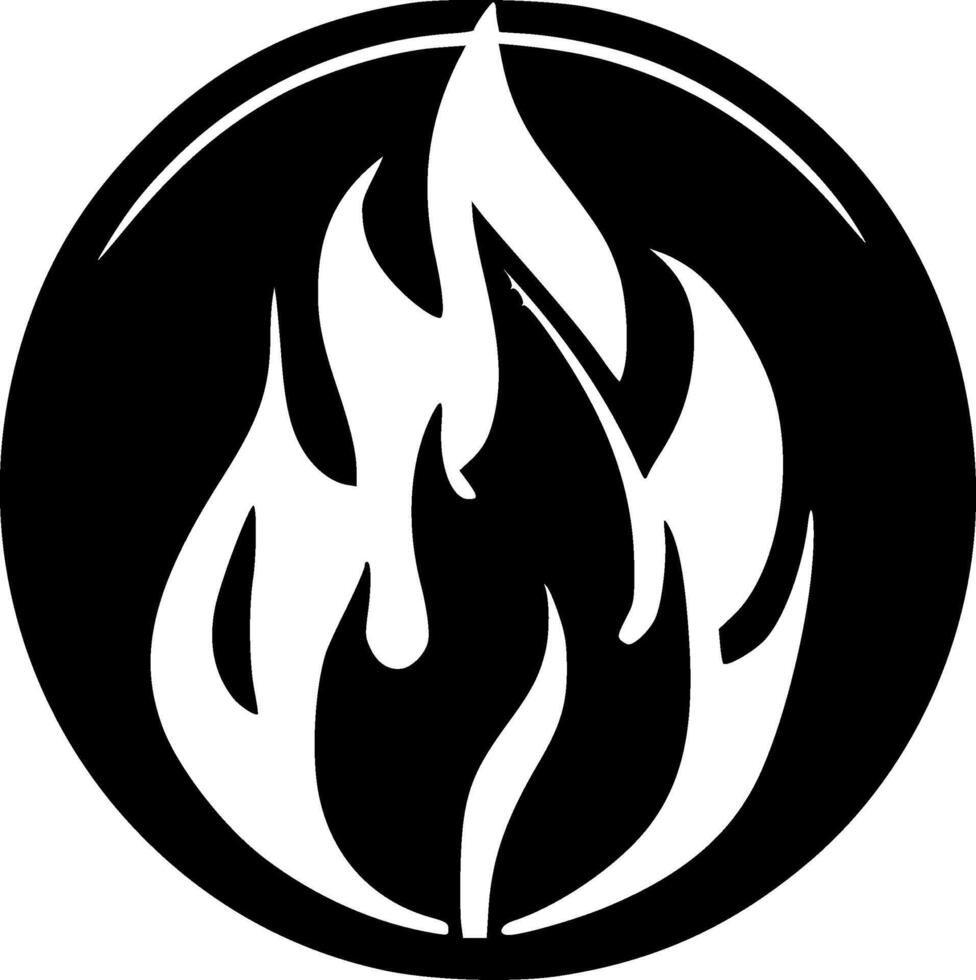 Fire, Minimalist and Simple Silhouette - illustration vector