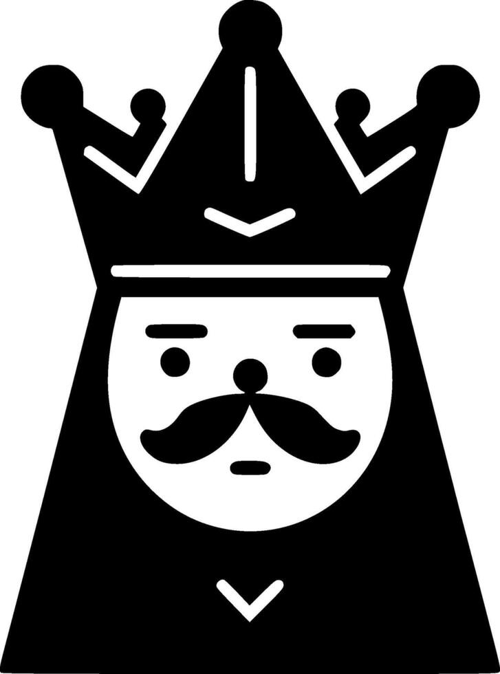 King - Black and White Isolated Icon - illustration vector