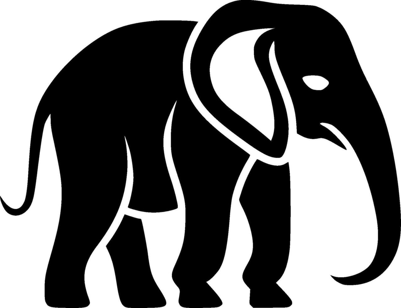 Elephant, Black and White illustration vector