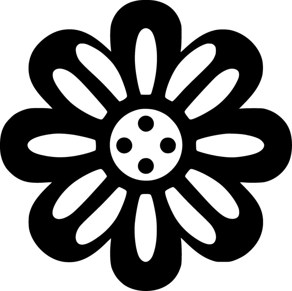 Flower, Black and White illustration vector
