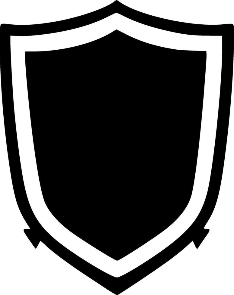 Shield - Black and White Isolated Icon - illustration vector