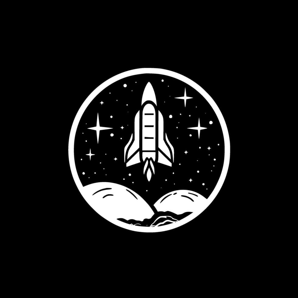 Space, Black and White illustration vector