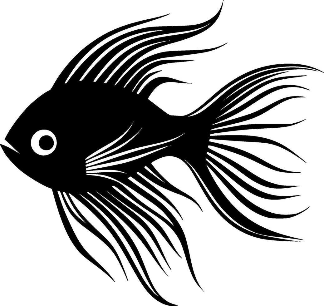 Angelfish, Black and White illustration vector