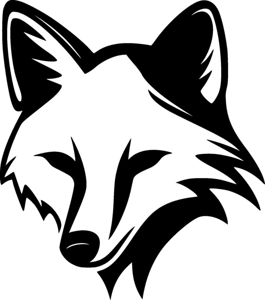 Fox - Black and White Isolated Icon - illustration vector