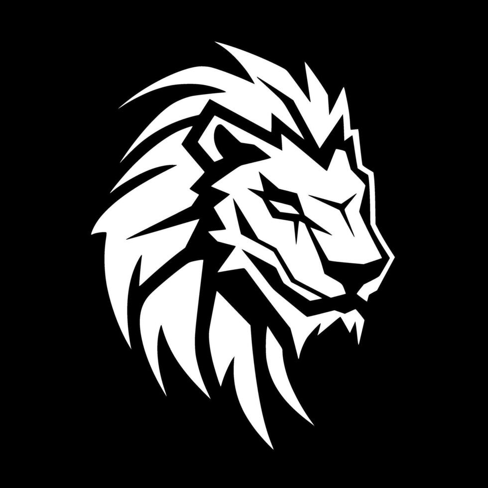 Lion, Black and White illustration vector