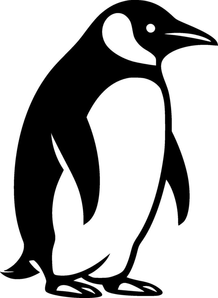 Penguin - Black and White Isolated Icon - illustration vector