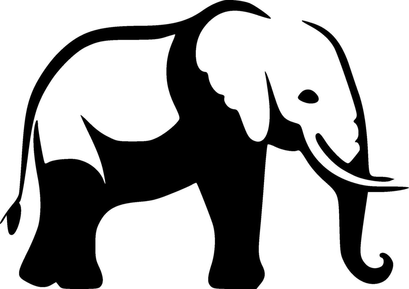 Elephant - Black and White Isolated Icon - illustration vector