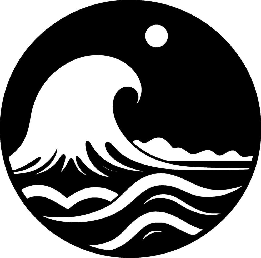 Ocean - Minimalist and Flat Logo - illustration vector
