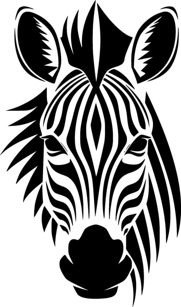 Zebra, Black and White illustration vector