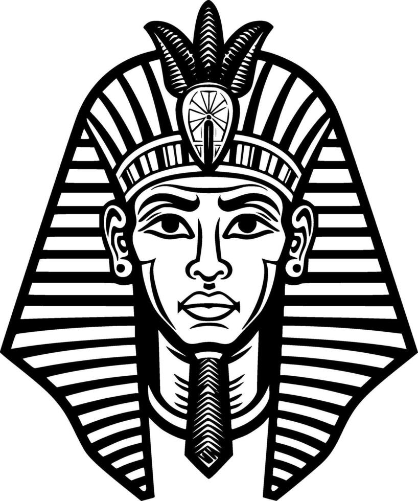 Pharaoh - Black and White Isolated Icon - illustration vector