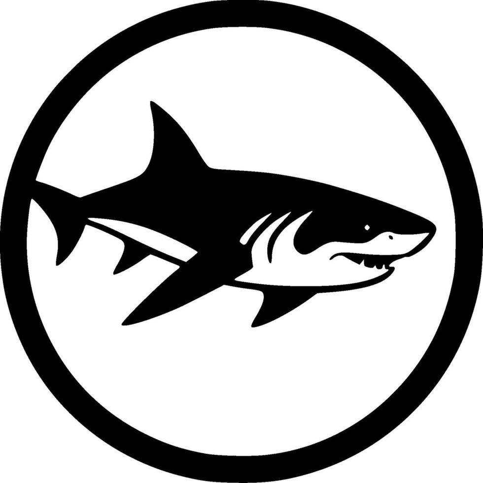 Shark, Minimalist and Simple Silhouette - illustration vector