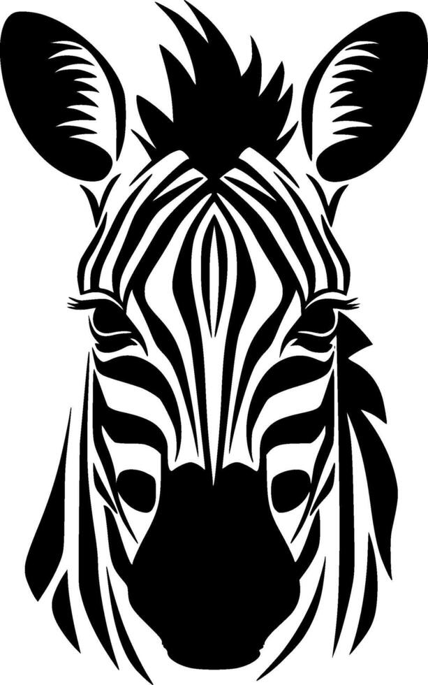 Zebra - Black and White Isolated Icon - illustration vector