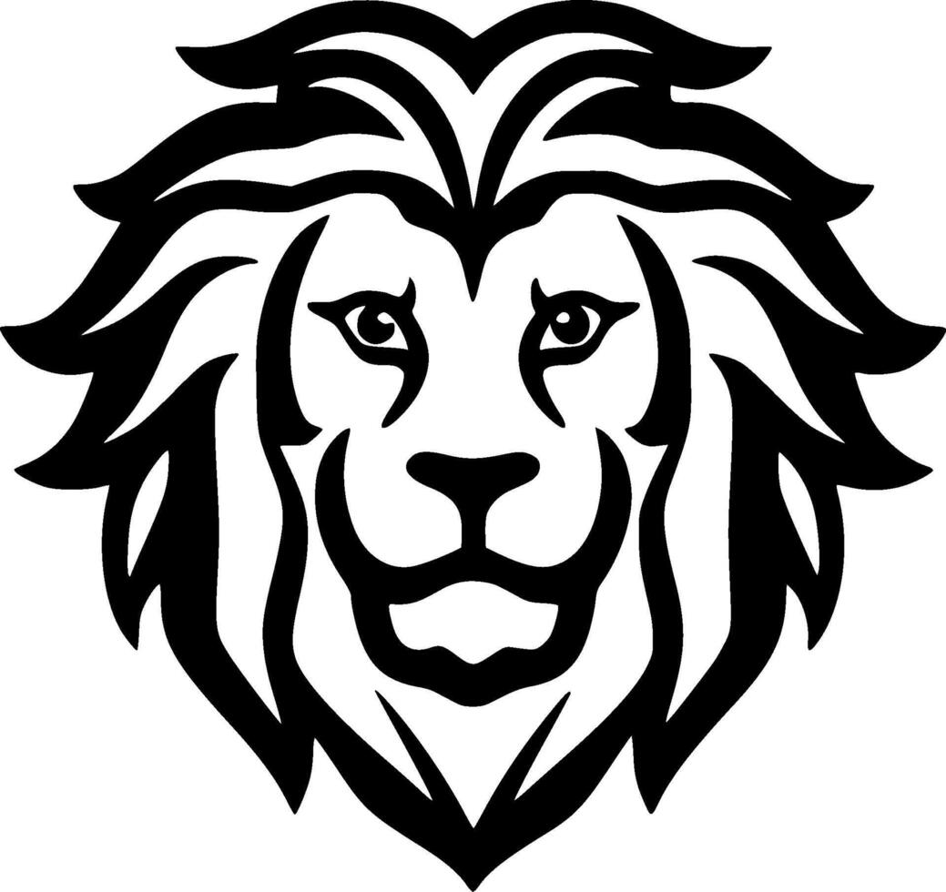 Lion, Black and White illustration vector