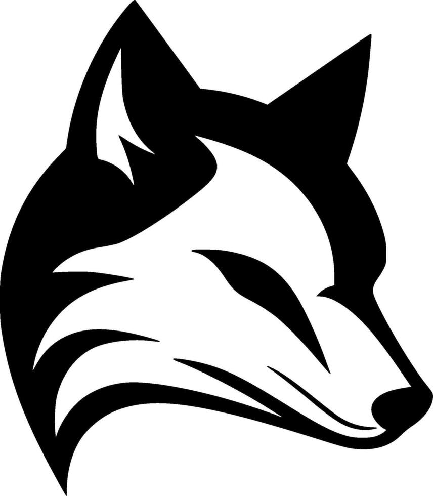 Fox, Black and White illustration vector