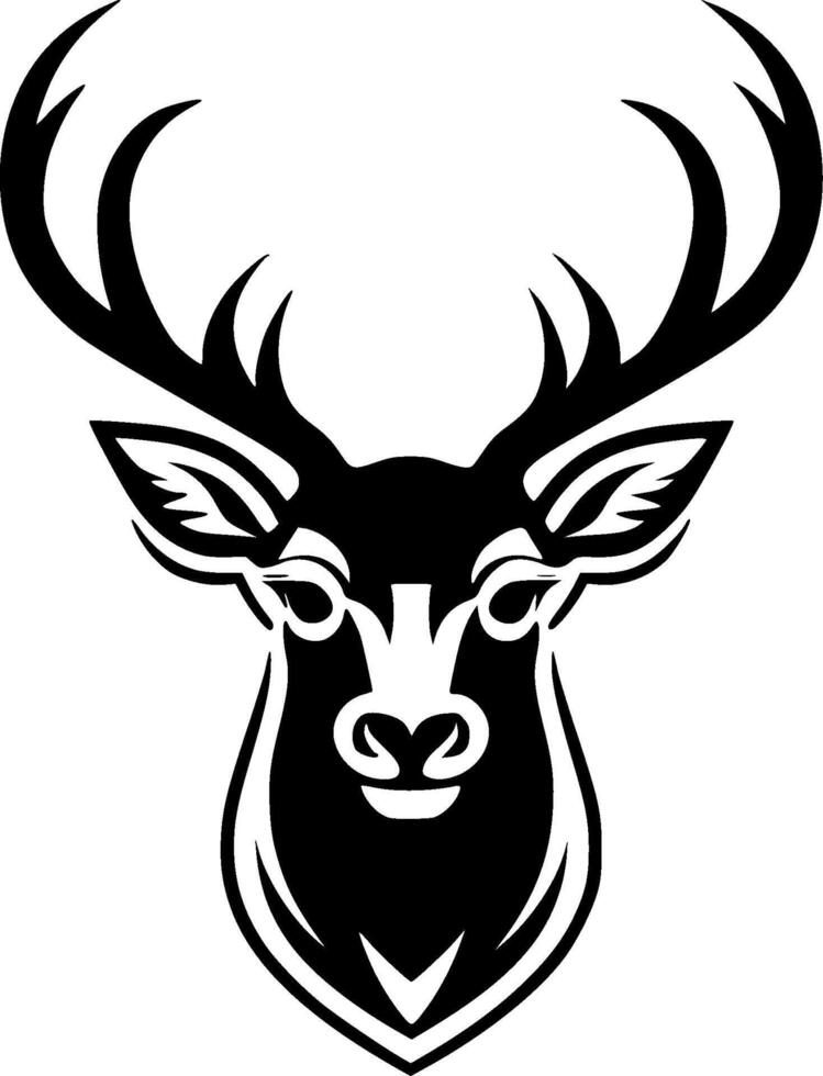 Deer - Black and White Isolated Icon - illustration vector