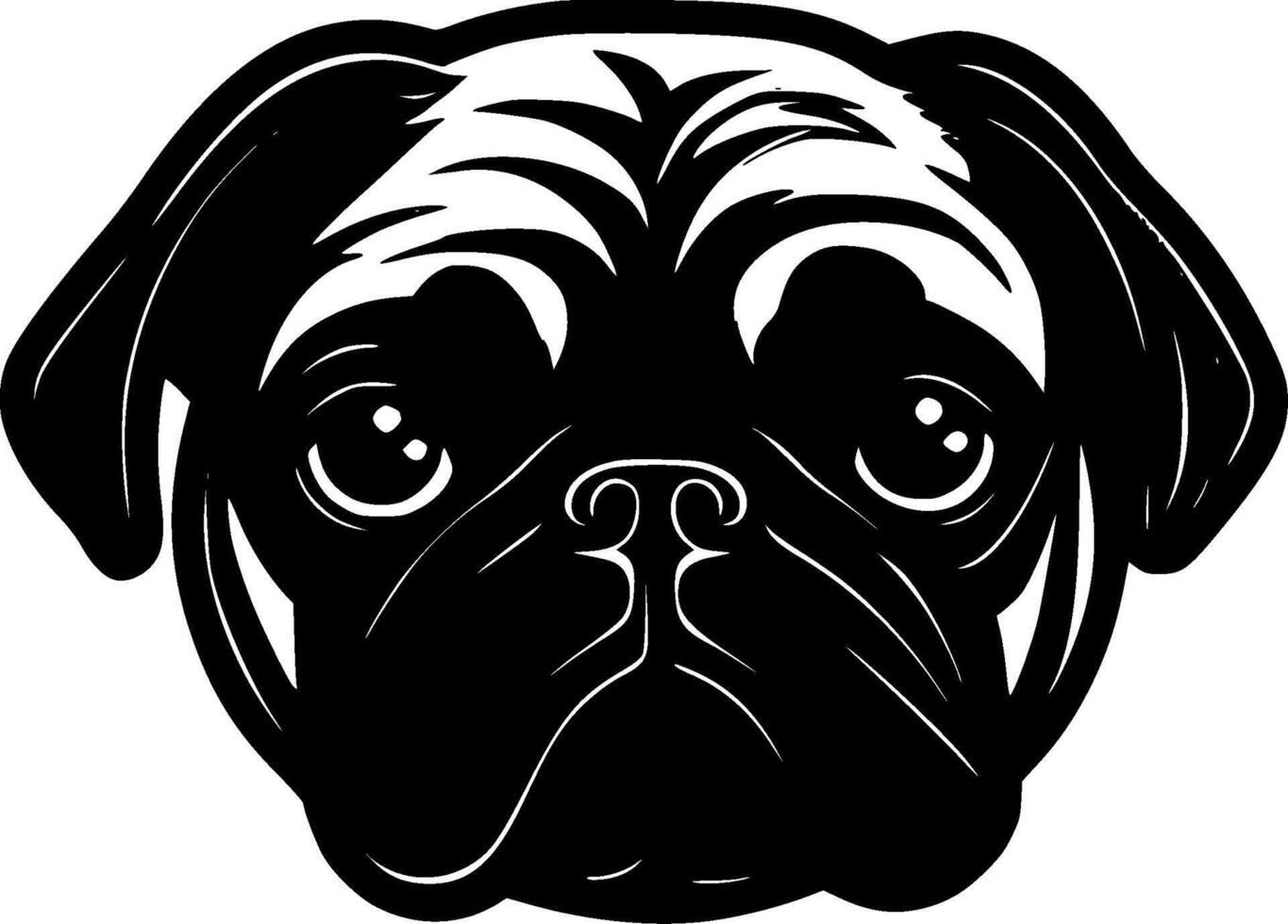 Pug - Minimalist and Flat Logo - illustration vector