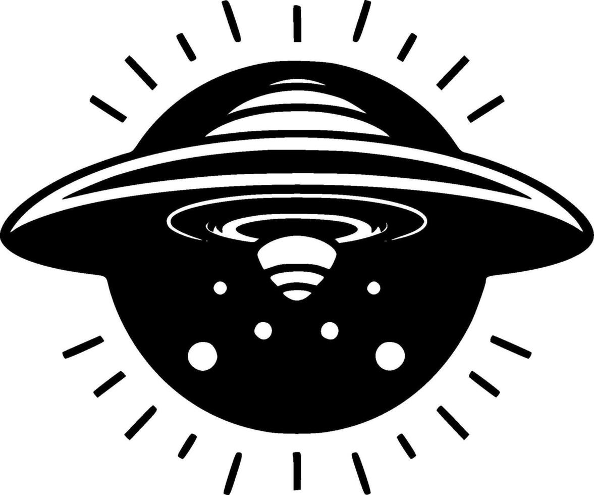UFO, Minimalist and Simple Silhouette - illustration vector
