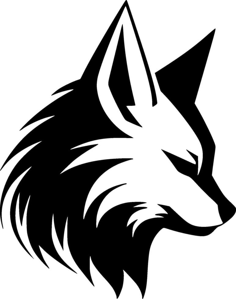 Fox - Black and White Isolated Icon - illustration vector