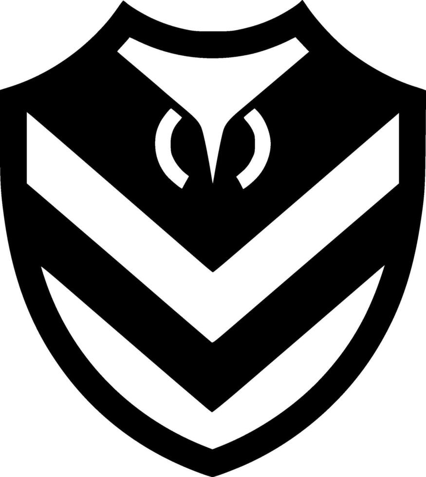 Shield - Black and White Isolated Icon - illustration vector