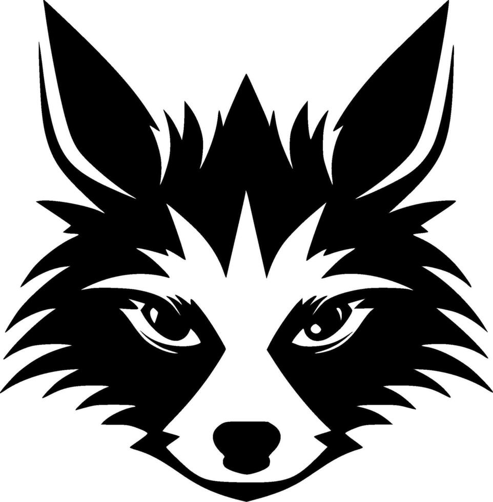 Raccoon - Black and White Isolated Icon - illustration vector