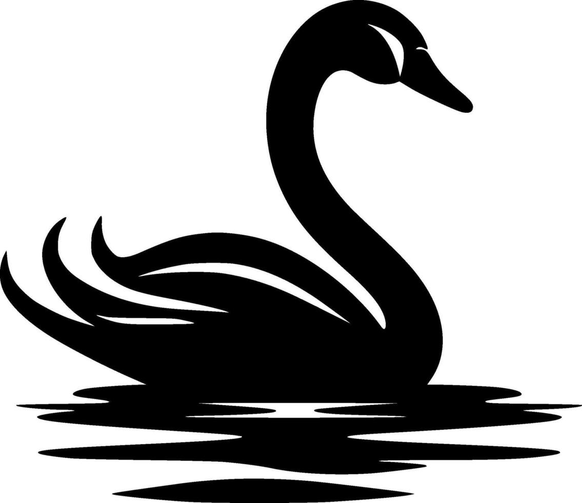 Swan, Black and White illustration vector