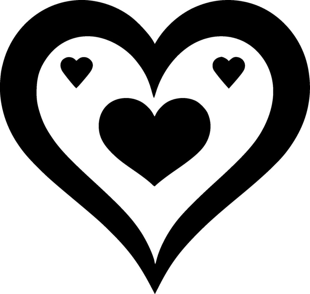 Heart - Black and White Isolated Icon - illustration vector