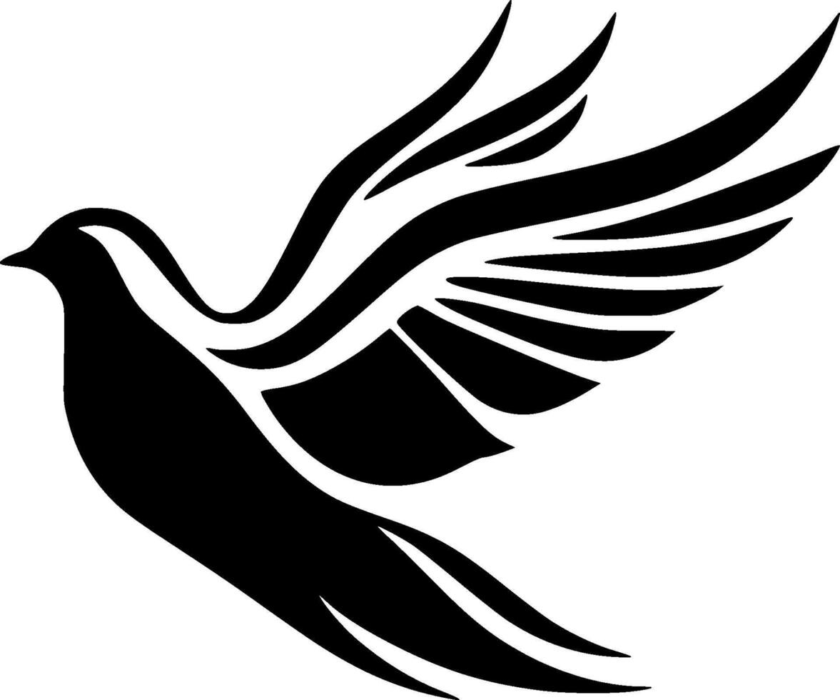 Dove - Black and White Isolated Icon - illustration vector