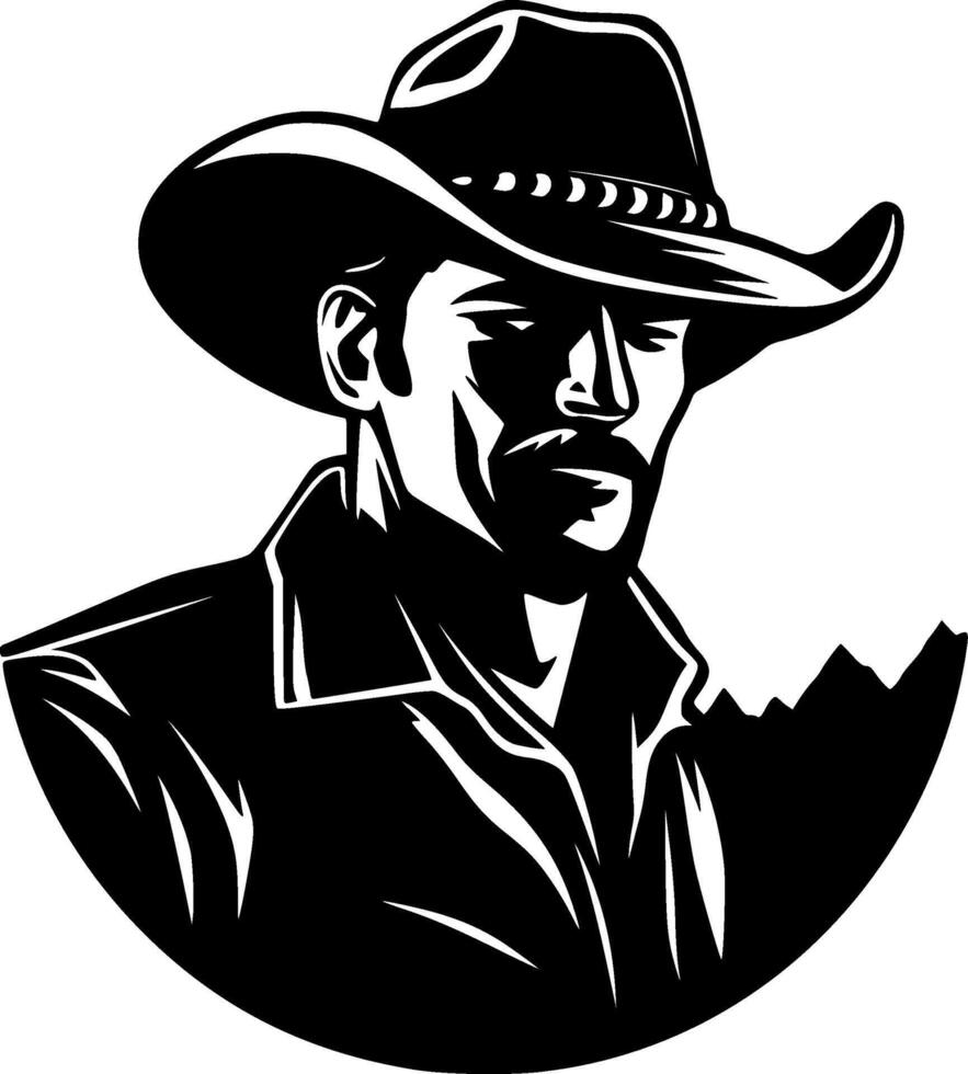 Cowboy, Minimalist and Simple Silhouette - illustration vector