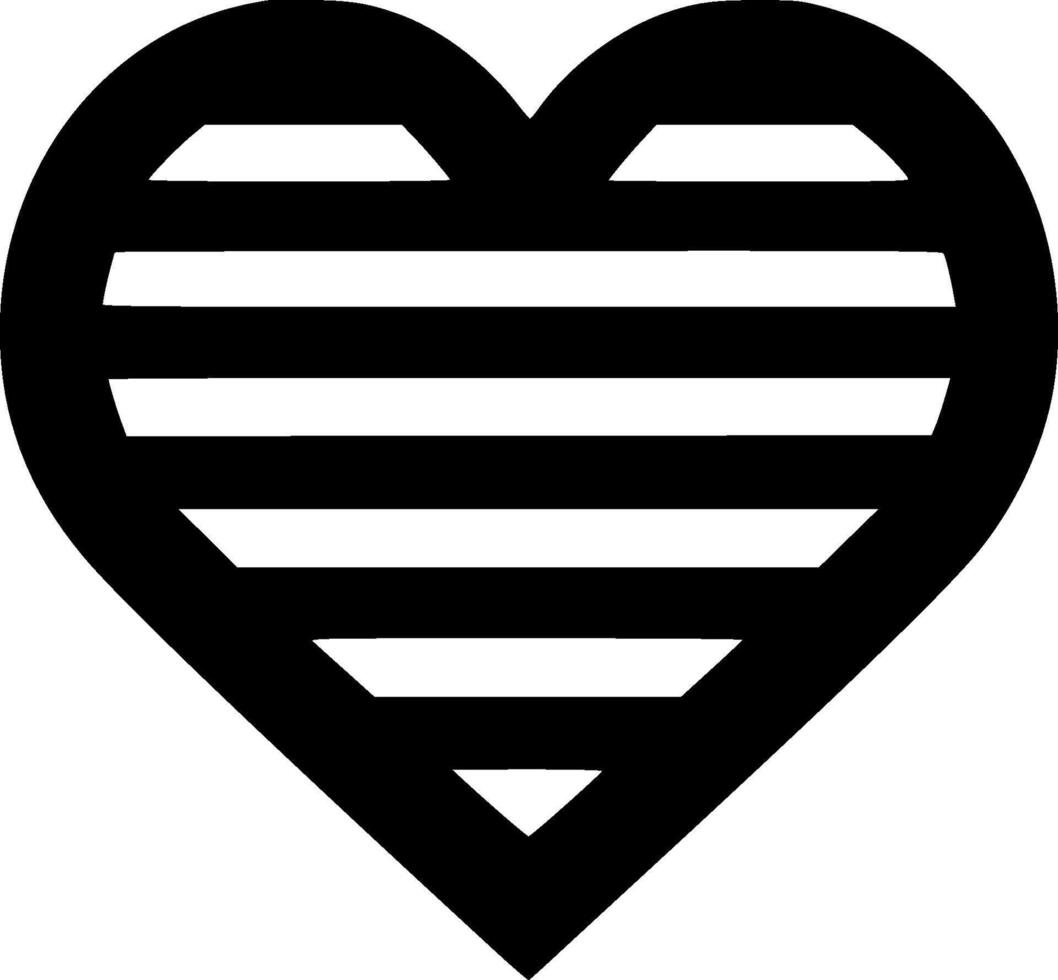 Heart - Black and White Isolated Icon - illustration vector
