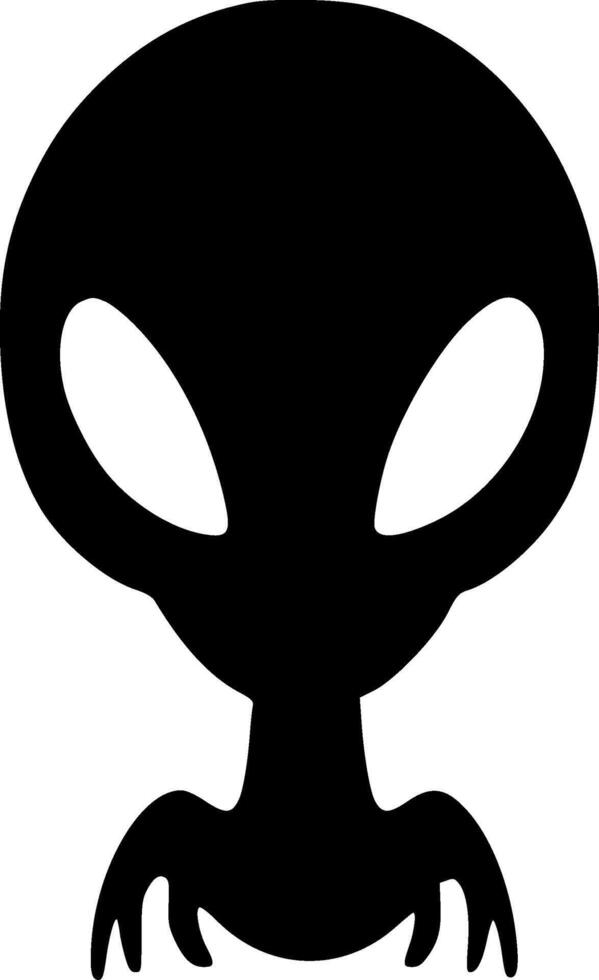 Alien, Black and White illustration vector