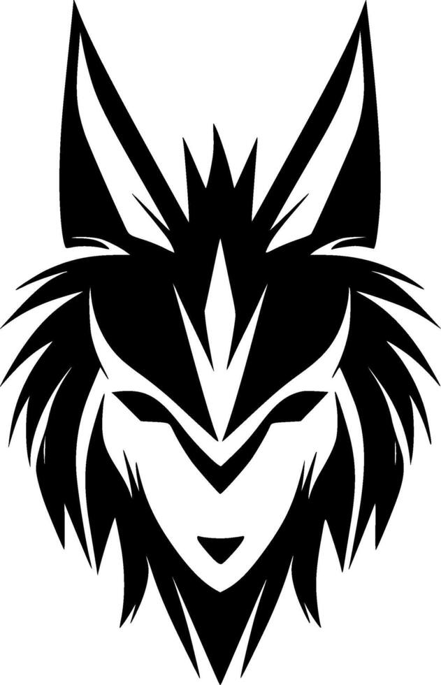 Fox, Black and White illustration vector
