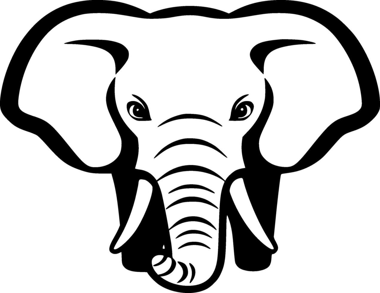 Elephant - Black and White Isolated Icon - illustration vector
