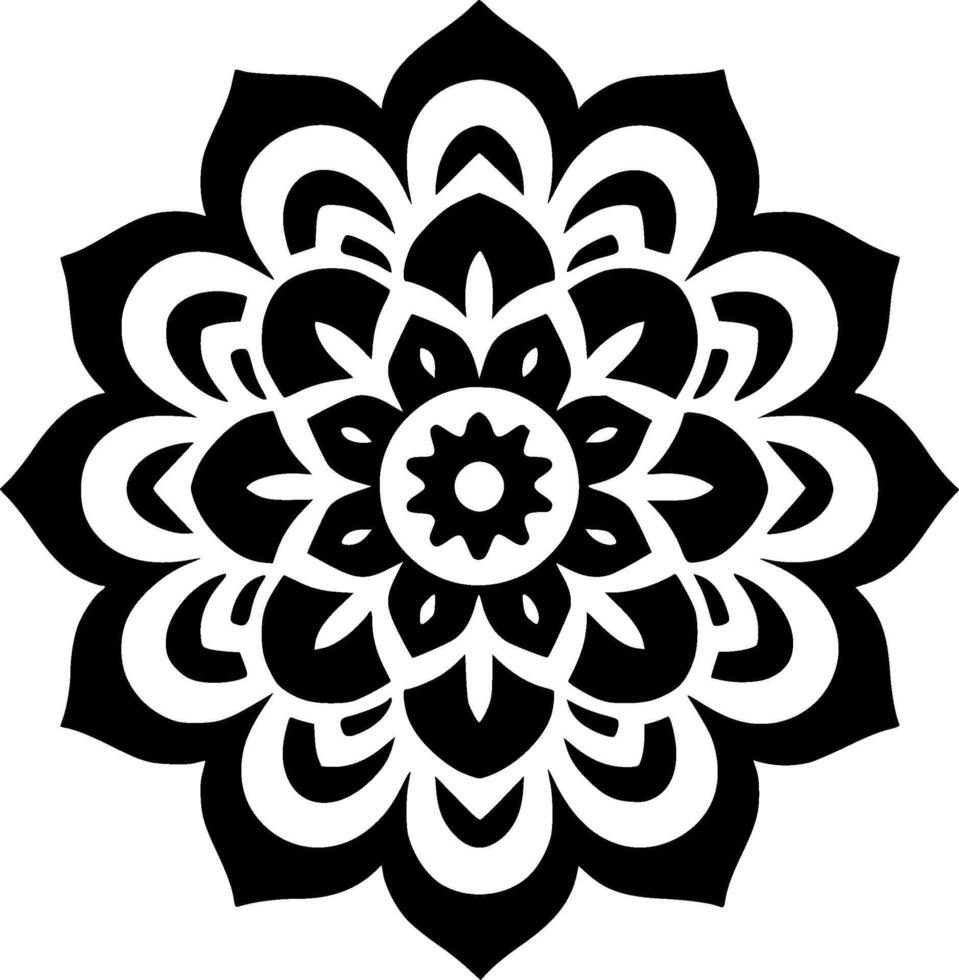 Mandala, Minimalist and Simple Silhouette - illustration vector